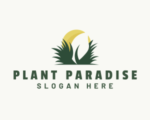 Grass Planting Agriculture logo design