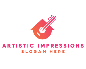 Guitar Music Home logo design