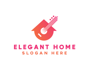 Guitar Music Home logo design