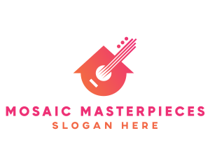 Guitar Music Home logo design