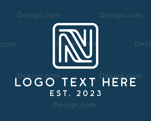 Modern Outline Letter N Logo