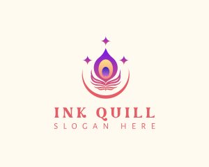 Writer Peacock Quill logo design