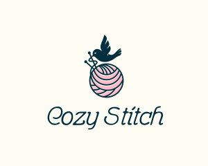 Bird Knit Yarn logo design