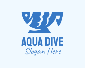 Blue Fish Cup logo design