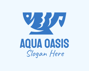 Blue Fish Cup logo design