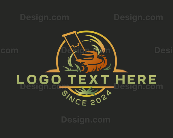 Grass Lawn Mowing Logo