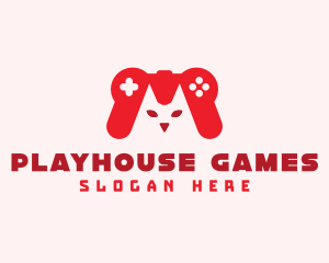 Cat Game Controller logo design