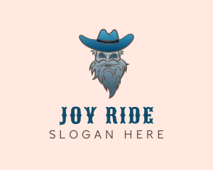 Blue Skeleton Cowboy logo design