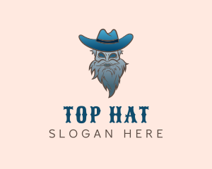 Blue Skeleton Cowboy logo design