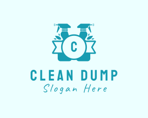 Cleaning Spray Bottle Disinfectant logo design