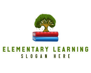 Learning Book Oak Tree logo design