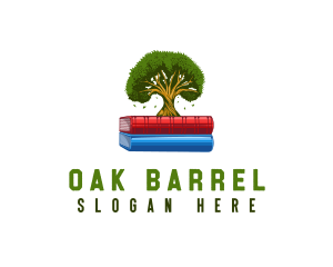 Learning Book Oak Tree logo design