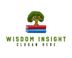 Learning Book Oak Tree logo design