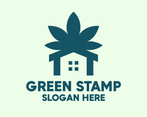 Green Marijuana House  logo design