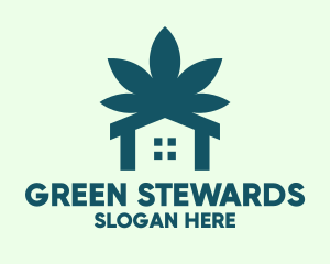 Green Marijuana House  logo design