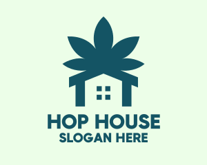 Green Marijuana House  logo design