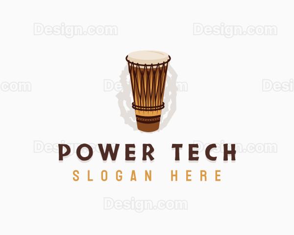 African Music Drum Percussion Logo