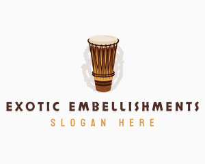 African Music Drum Percussion logo design