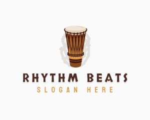 African Music Drum Percussion logo design