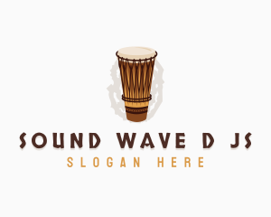 African Music Drum Percussion logo design