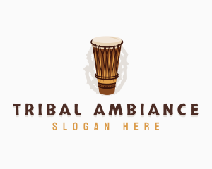 African Music Drum Percussion logo design