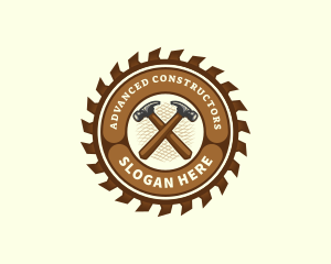 Saw Hammer Woodwork logo design