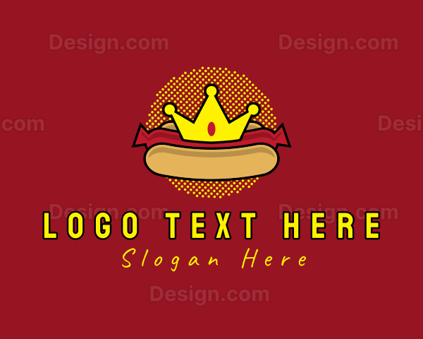 Retro Hot Dog Crown Logo