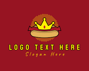 Retro Hot Dog Crown logo