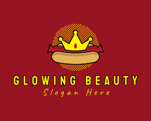 Retro Hot Dog Crown Logo