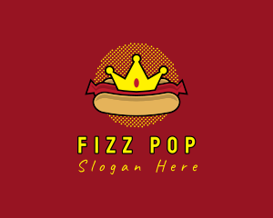 Retro Hot Dog Crown logo design