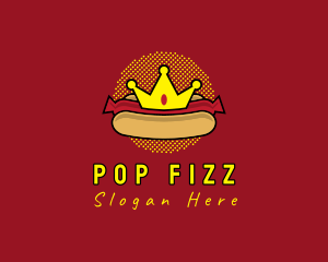 Retro Hot Dog Crown logo design