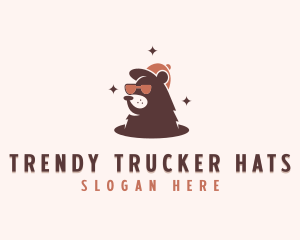 Sunglasses Bear Hat logo design