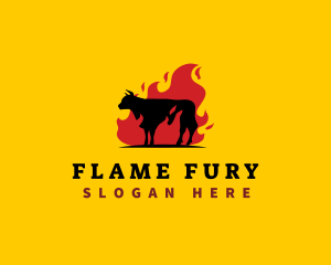 BBQ Steak Flame logo design