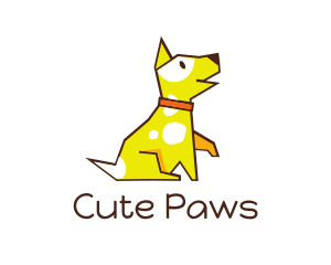 Cute Yellow Puupy logo design