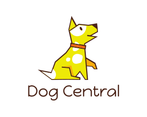 Cute Yellow Puupy logo design