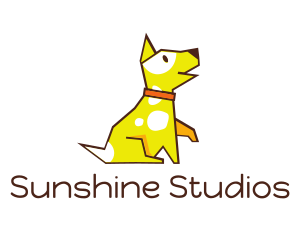 Cute Yellow Puupy logo design