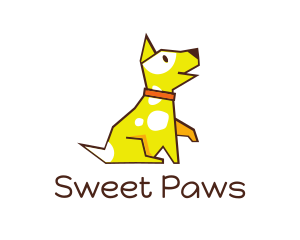 Cute Yellow Puupy logo design