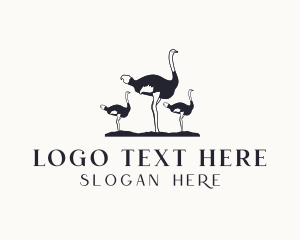 Wild Ostrich Bird Logo