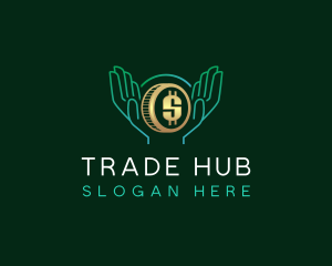 Cash Coin Hands logo design