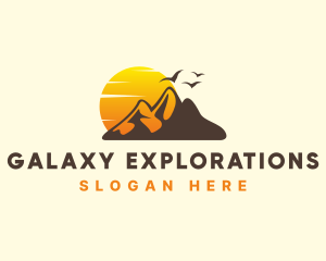 Outdoor Sunset Mountain logo design