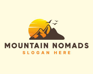 Outdoor Sunset Mountain logo design