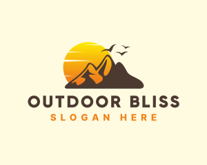 Outdoor Sunset Mountain logo design