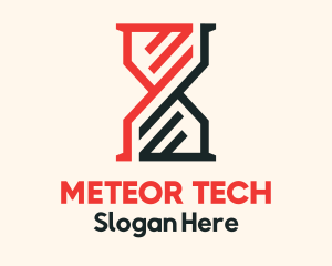 Modern Tech Hourglass logo design