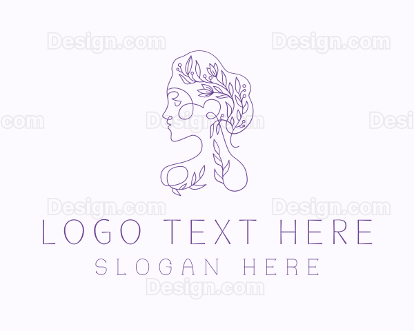 Flower Woman Face Logo