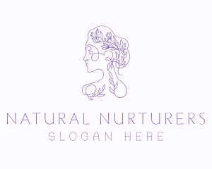 Flower Woman Face logo design