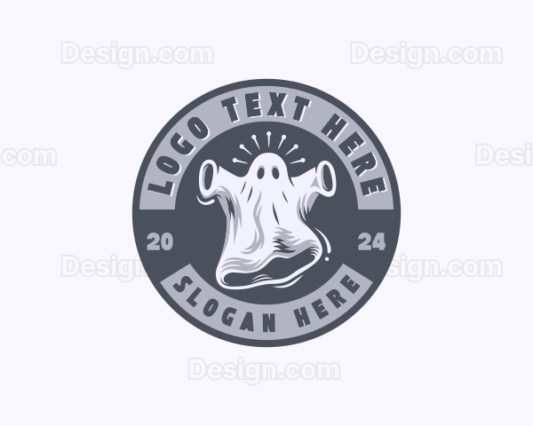 Creepy Spooky Ghost Logo