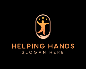 Human Achiever Hand logo design