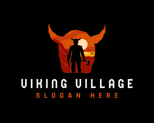 Viking Warrior Fighter logo design