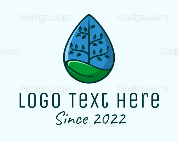 Tree Sustainability Droplet Logo