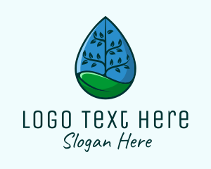 Tree Sustainability Droplet  Logo